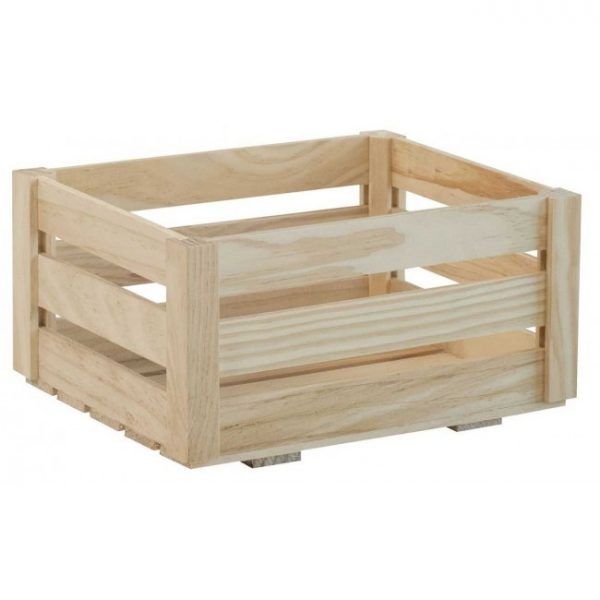 Caisse en bois à lattes - 46x25xH31 cm