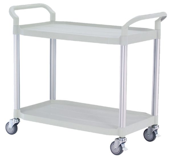 Chariot polyvalent gris clair - 2 plateaux - 1100 x 520 x H950 mm