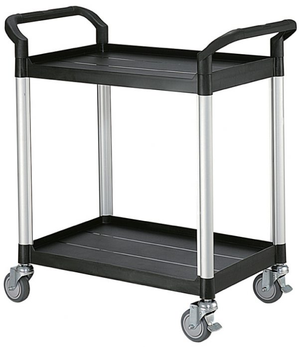 Chariot polyvalent noir -2 plateaux - 800 x 480 x H950 mm