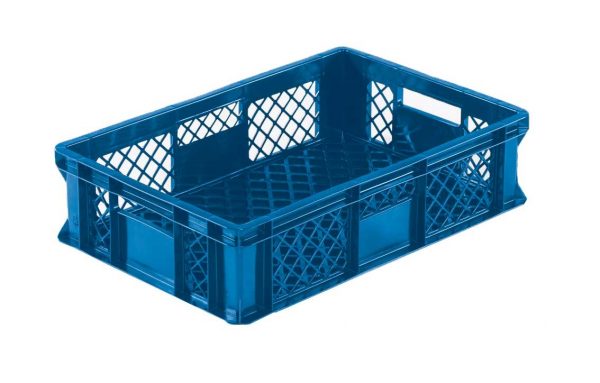 Bac Eurobox ajouré - 600x400xH135 - bleu