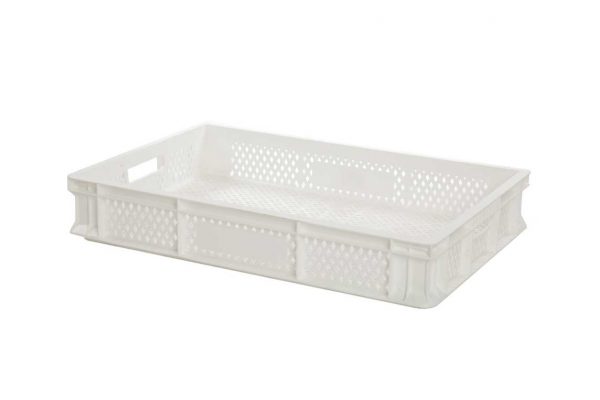 Bac Eurobox ajouré - 600x400xH90 - blanc