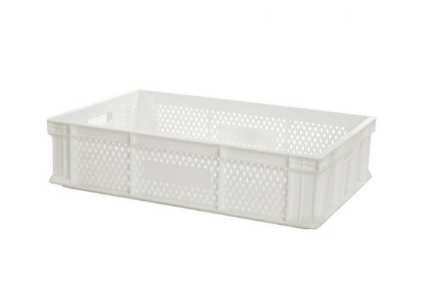 Bac Eurobox ajouré - 600x400xH135 - blanc