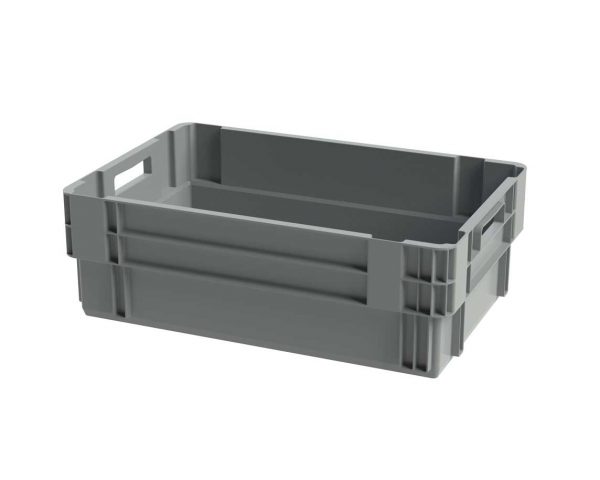 Bac gerbable emboitable plein - 600x400xH200 - gris