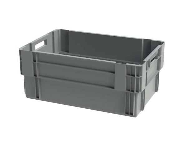 Bac gerbable emboitable plein - 600x400xH250 - gris