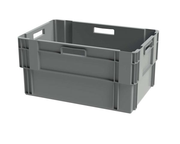 Bac gerbable emboitable plein - 600x400xH300 - gris