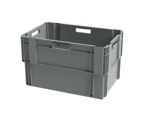Bac gerbable emboitable plein - 600x400xH360 - gris