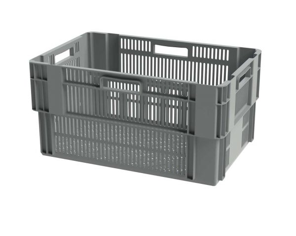Bac gerbable emboitable ajouré - 600x400xH300 - gris