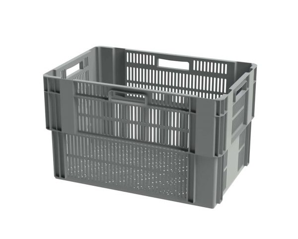 Bac gerbable emboitable ajouré - 600x400xH360 - gris