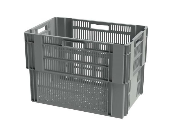 Bac gerbable emboitable ajouré - 600x400xH420 - gris
