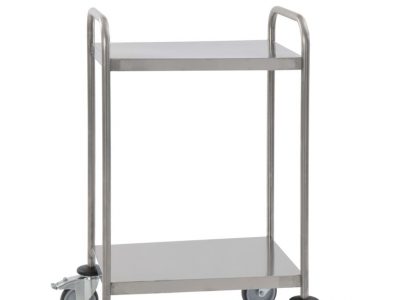 Guéridon Inox soudé 2 plateaux 600x400mm