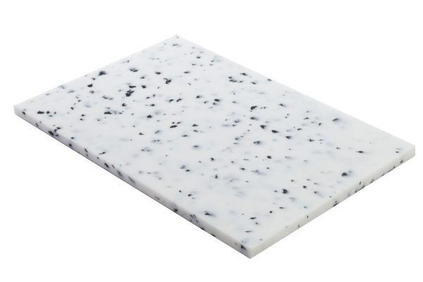 Planche PEHD 500 marbre blanc/noir- sur mesure- EP.2cm le M2
