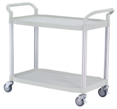 Chariot polyvalent gris clair - 2 plateaux - 1100 x 520 x H950 mm