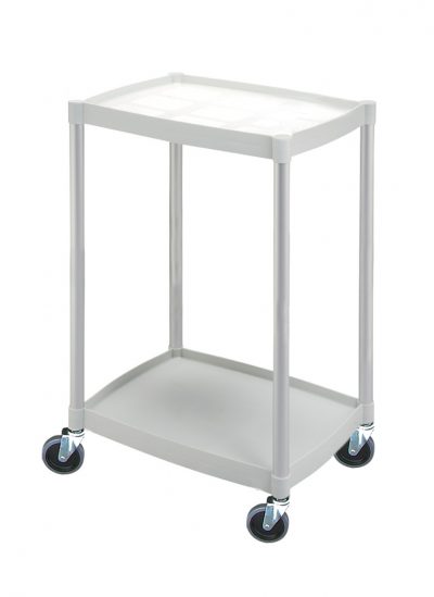 Chariot polyvalent gris clair -2 plateaux - 485 x 365 x H750 mm