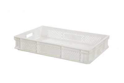 Bac Eurobox ajouré - 600x400xH90 - blanc
