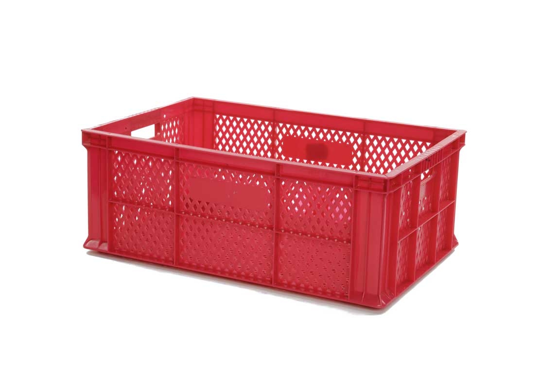 Bac Eurobox ajouré - 600x400xH220 - rouge