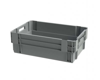 Bac gerbable emboitable plein - 600x400xH200 - gris