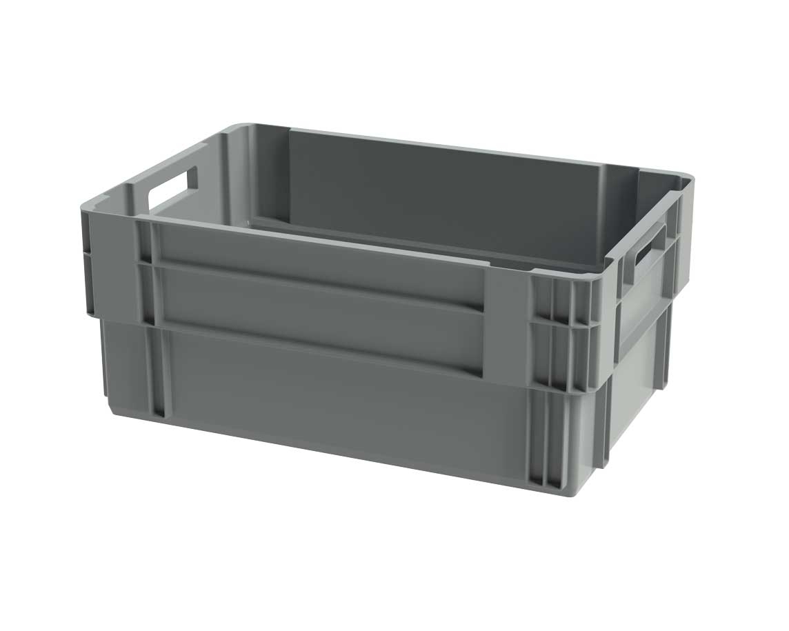 Bac gerbable emboitable plein - 600x400xH250 - gris