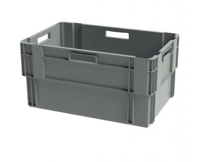 Bac gerbable emboitable plein - 600x400xH300 - gris