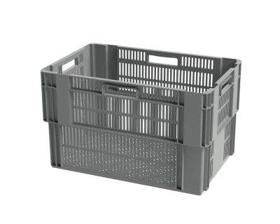 Bac gerbable emboitable ajouré - 600x400xH360 - gris