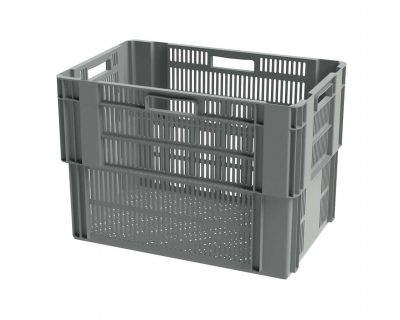 Bac gerbable emboitable ajouré - 600x400xH420 - gris