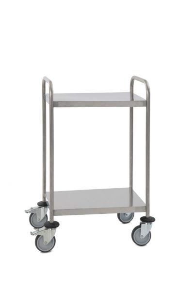 Guéridon Inox soudé 2 plateaux 600x400mm