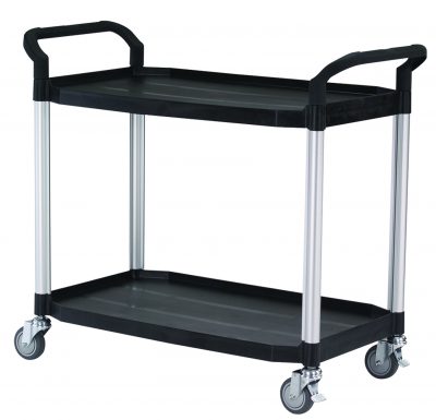 Chariot polyvalent noir - 2 plateaux - 1100 x 520 x H950 mm