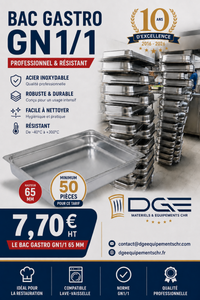 LOT de 50 BACS GASTRO GN